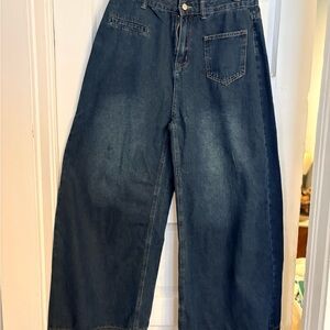 Wide-Leg Denim Jeans